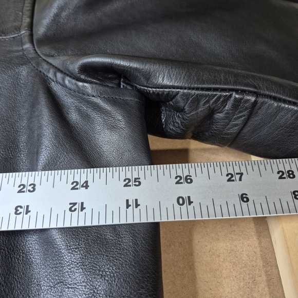 Polo by Ralph Lauren Black Leather Button Up Coat - Picture 5 of 16